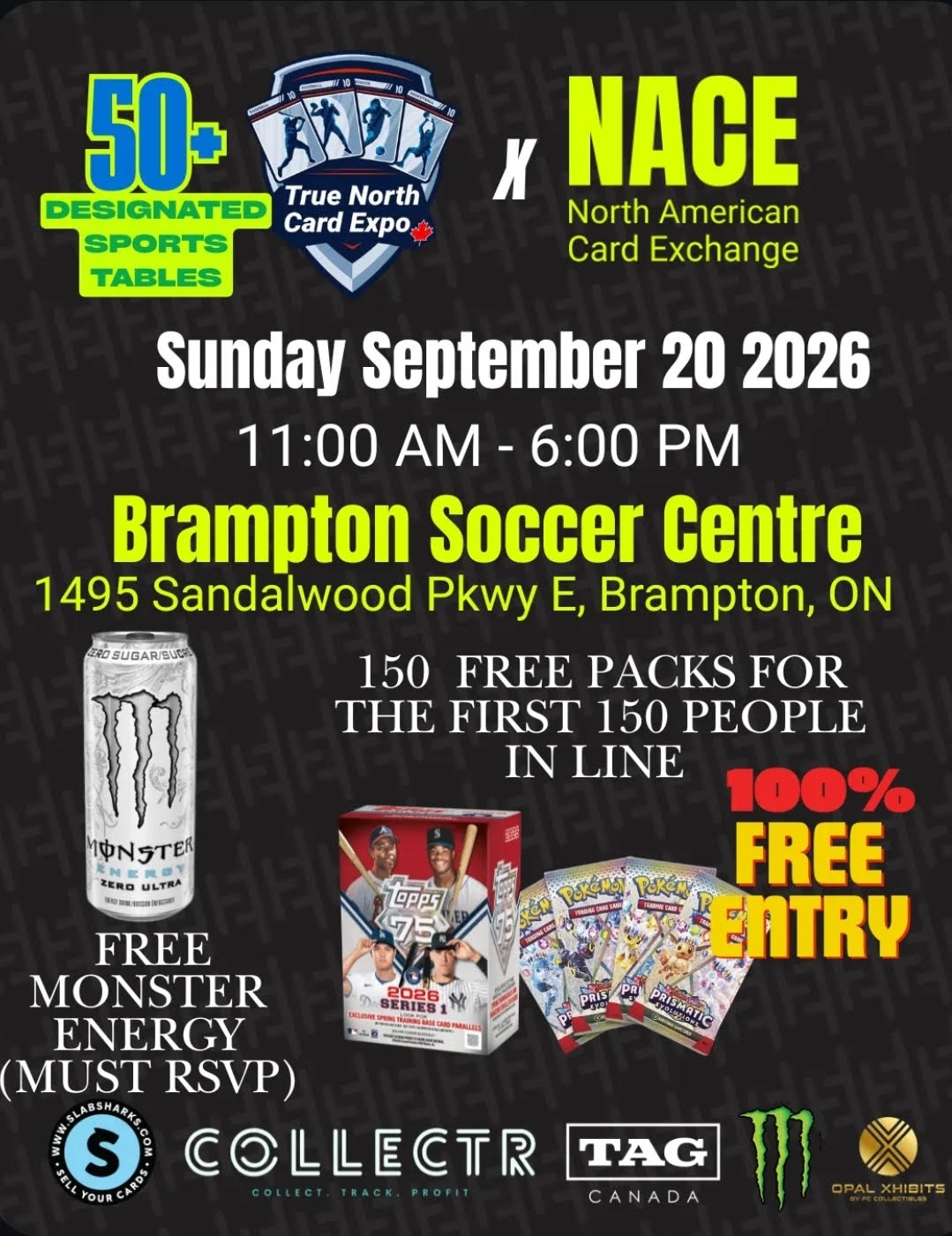 NACE and True North Card Expo event flyer for September 20, 2026